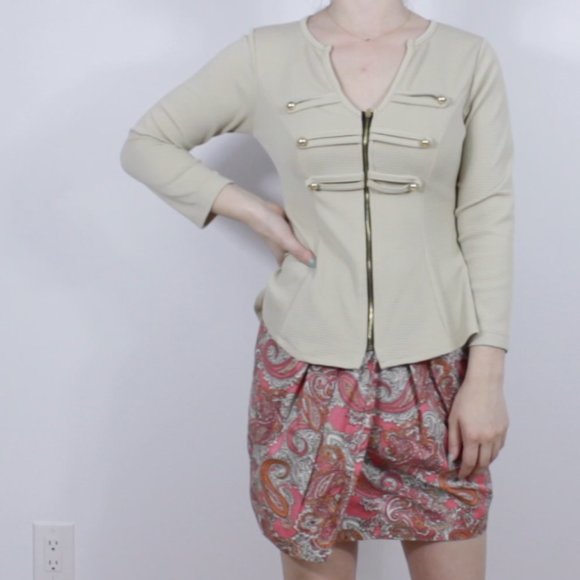 *Shein Beige 3/4 Sleeve Blouse - Picture 3 of 6
